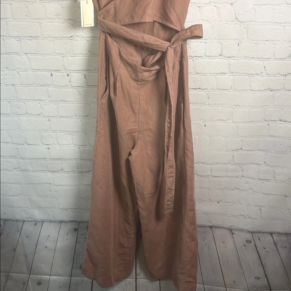 WILFRED Aretzia NWT Brax Jumpsuit Linen Blend in Nutmeg size 0